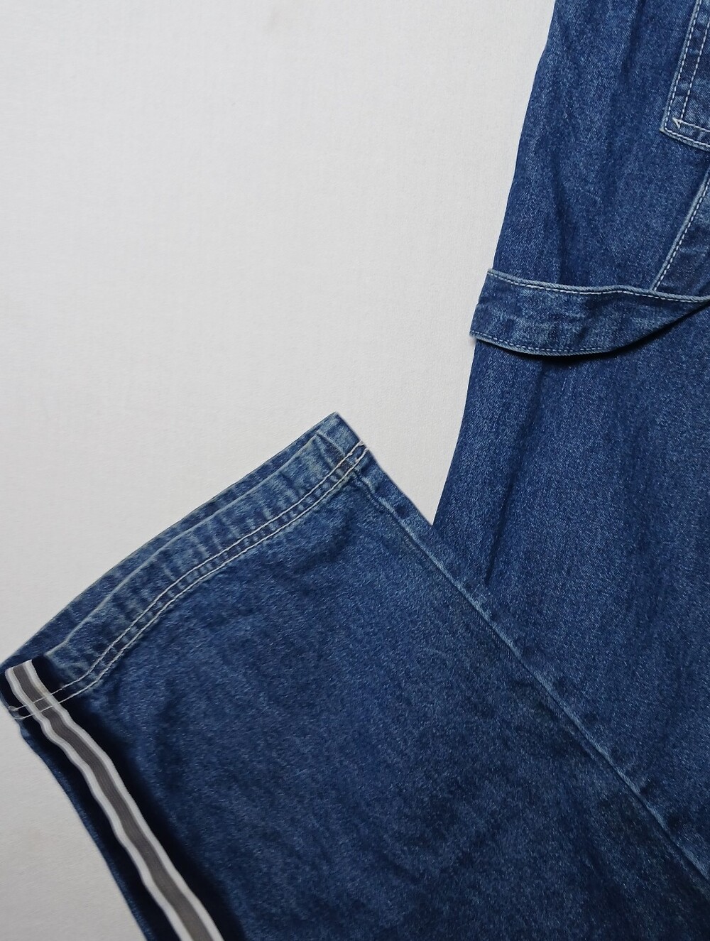 Vintage Revolt Clothing Womens Denim Bib Overalls 18 Dark Blue 40X32 Carpenter - Picture 10 of 11